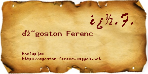 Ágoston Ferenc névjegykártya
